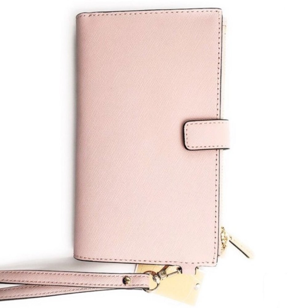 MICHAEL KORS LG Jet Set Double Zip Pink Wristlet - Picture 9 of 11